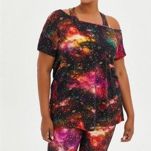 New Torrid Plus Size Workout Clothes Galaxy Cosmos Active Tee 3X or 5X Top Shirt